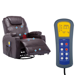 vidaXL Massage Rocking Chair Brown Faux Leather