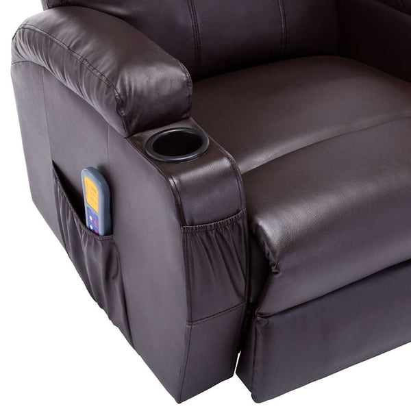 vidaXL Massage Rocking Chair Brown Faux Leather