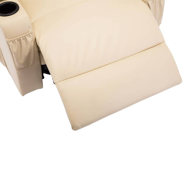 vidaXL Massage Rocking Chair Cream Faux Leather