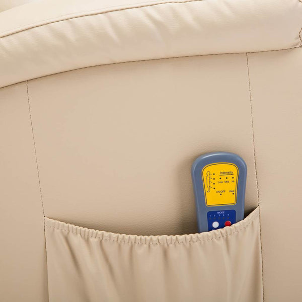 vidaXL Massage Rocking Chair Cream Faux Leather