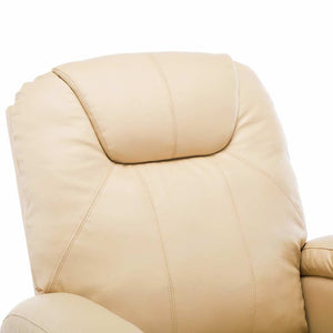 vidaXL Massage Rocking Chair Cream Faux Leather