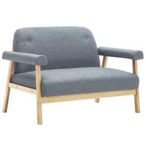 vidaXL 2-Seater Sofa Fabric Light Grey
