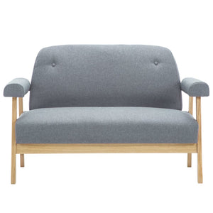 vidaXL 2-Seater Sofa Fabric Light Grey