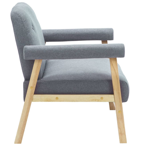 vidaXL 2-Seater Sofa Fabric Light Grey