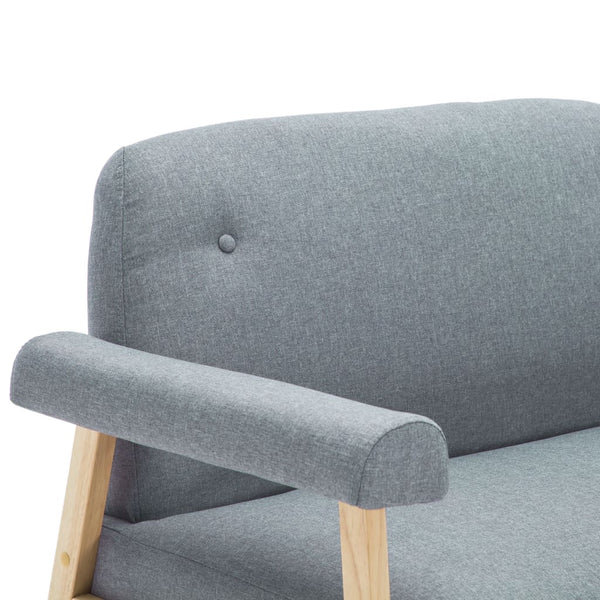 vidaXL 2-Seater Sofa Fabric Light Grey
