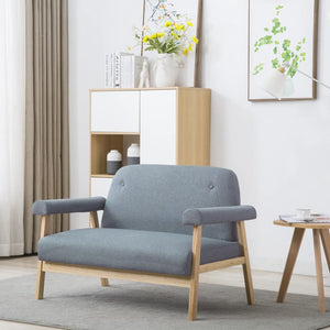 vidaXL 2-Seater Sofa Fabric Light Grey