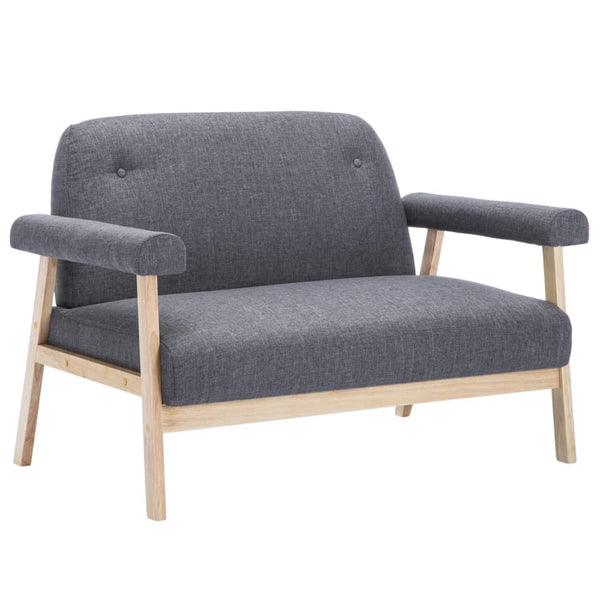 vidaXL 2-Seater Sofa Fabric Dark Grey