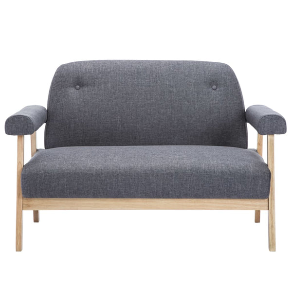 vidaXL 2-Seater Sofa Fabric Dark Grey