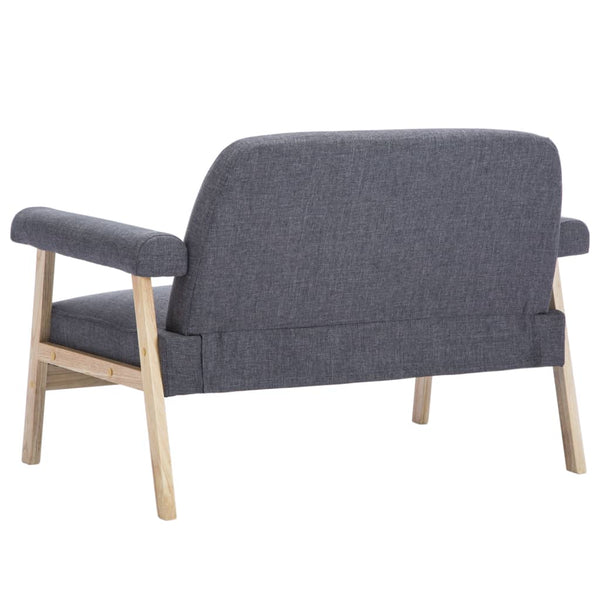 vidaXL 2-Seater Sofa Fabric Dark Grey