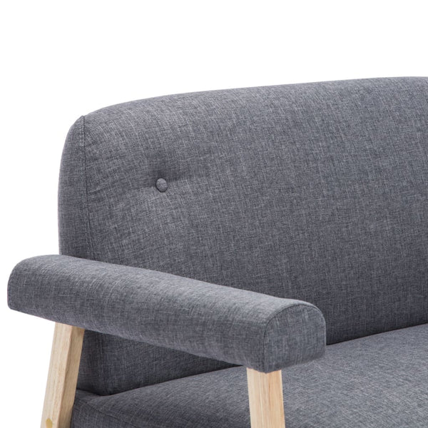 vidaXL 2-Seater Sofa Fabric Dark Grey
