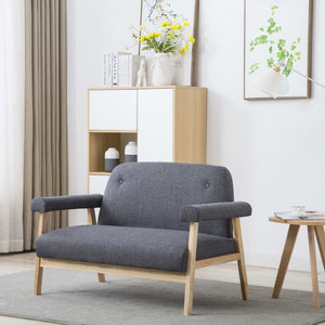 vidaXL 2-Seater Sofa Fabric Dark Grey