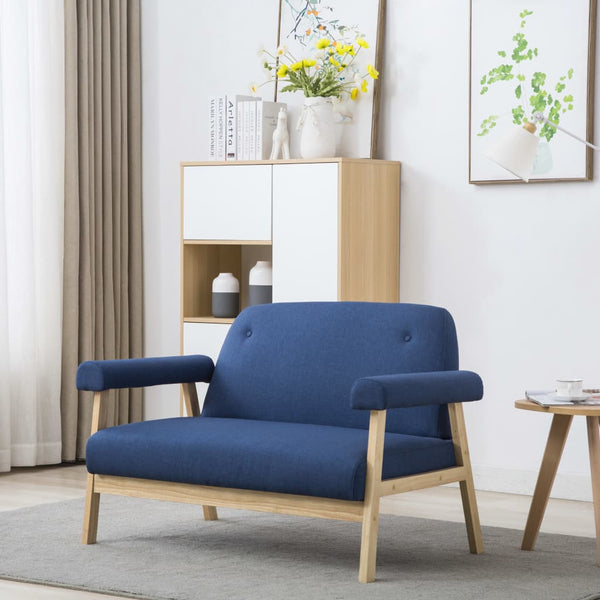 vidaXL 2-Seater Sofa Fabric Blue