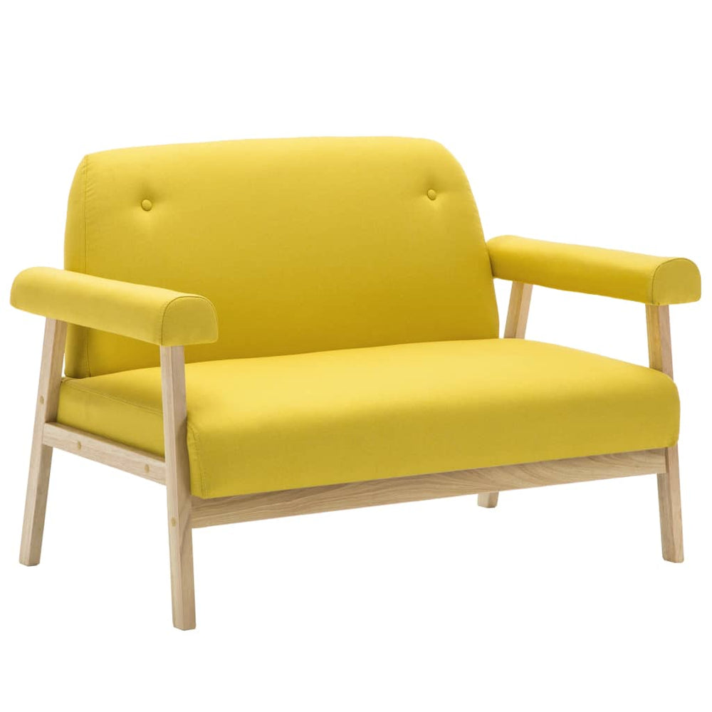 vidaXL 2-Seater Sofa Fabric Yellow