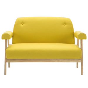 vidaXL 2-Seater Sofa Fabric Yellow