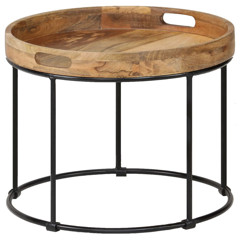 vidaXL Coffee Table Solid Mango Wood and Steel 50x40 cm