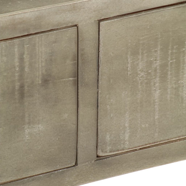 vidaXL Console Table Grey with Brass 110 x 35 x 76 cm Solid Mango Wood