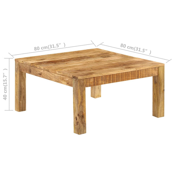 vidaXL Coffee Table 80x80x40 cm Solid Mango Wood