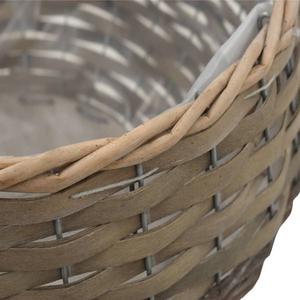 vidaXL Plant Pots 3 pcs Willow with PE Lining