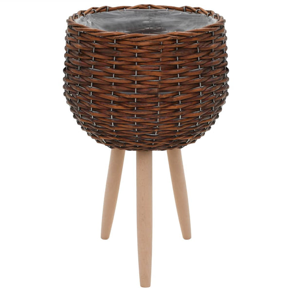 vidaXL Plant Pots 3 pcs Willow with PE Lining