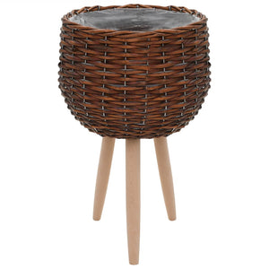 vidaXL Plant Pots 3 pcs Willow with PE Lining