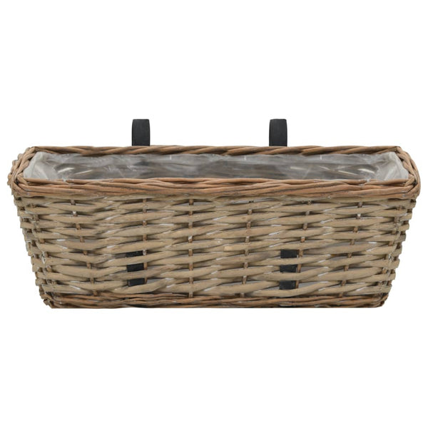 vidaXL Balcony Planters 2 pcs. Willow with PE Lining 40 cm