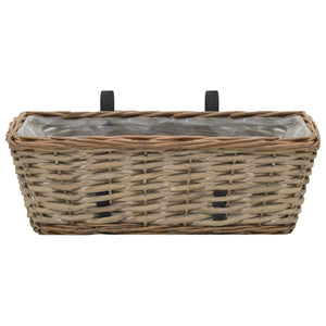 vidaXL Balcony Planters 2 pcs. Willow with PE Lining 40 cm