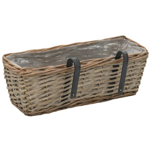 vidaXL Balcony Planters 2 pcs. Willow with PE Lining 40 cm