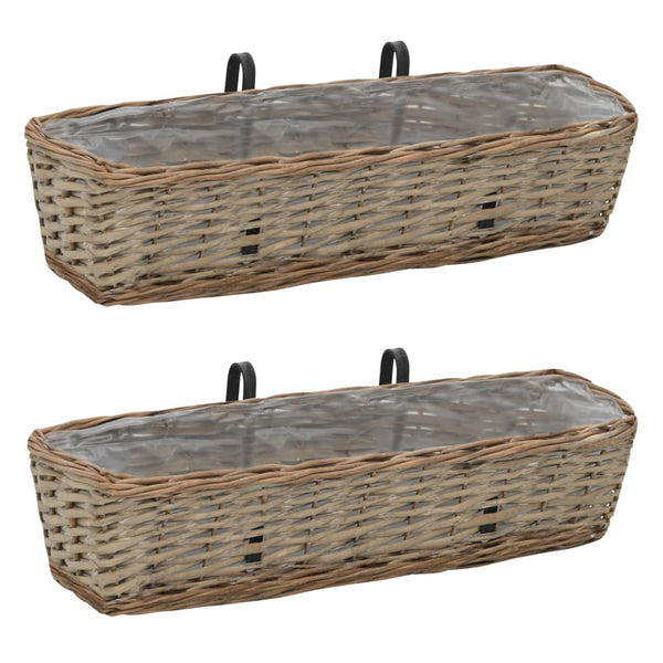 vidaXL Balcony Planters 2 pcs. Willow with PE Lining 60 cm