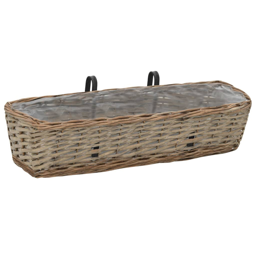 vidaXL Balcony Planters 2 pcs. Willow with PE Lining 60 cm