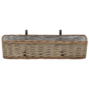 vidaXL Balcony Planters 2 pcs. Willow with PE Lining 60 cm
