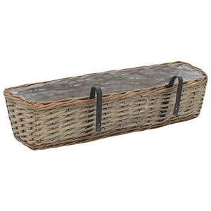 vidaXL Balcony Planters 2 pcs. Willow with PE Lining 60 cm