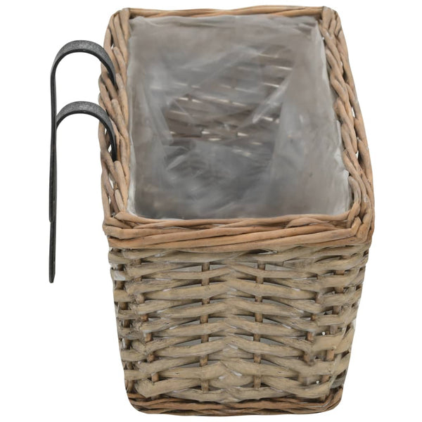 vidaXL Balcony Planters 2 pcs. Willow with PE Lining 60 cm