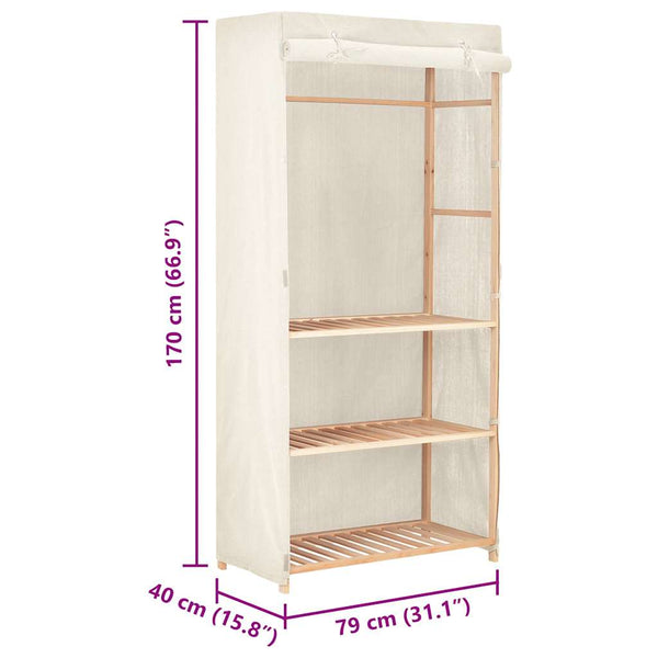 vidaXL 3-Tier Wardrobe 79 x 40 x 170 cm