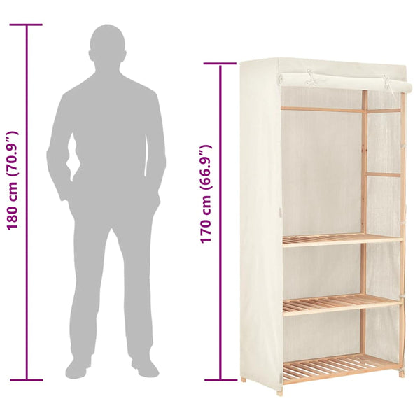 vidaXL 3-Tier Wardrobe 79 x 40 x 170 cm