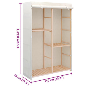 vidaXL Wardrobe with 3 Tiers 110 x 40 x 170 cm