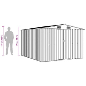 vidaXL Garden Shed 257x298x178 cm Metal Anthracite
