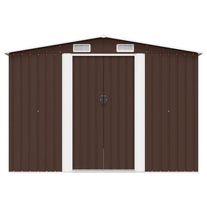 vidaXL Garden Shed 257x298x178 cm Metal Brown