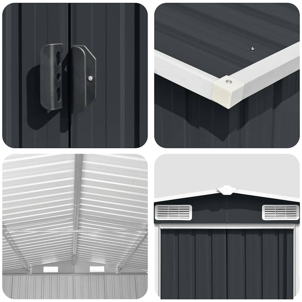 vidaXL Garden Shed 257x392x181 cm Metal Anthracite