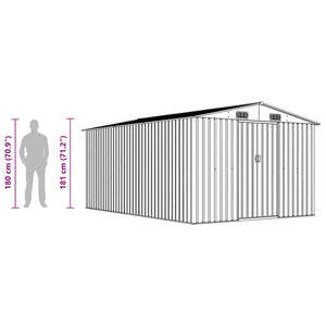 vidaXL Garden Shed 257x392x181 cm Metal Anthracite