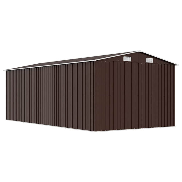 vidaXL Garden Shed 257x489x181 cm Metal Brown