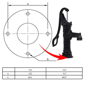 vidaXL Hand Water Pump with Stand Cast Iron