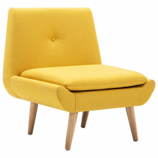 vidaXL Upholstered Chair Yellow Fabric