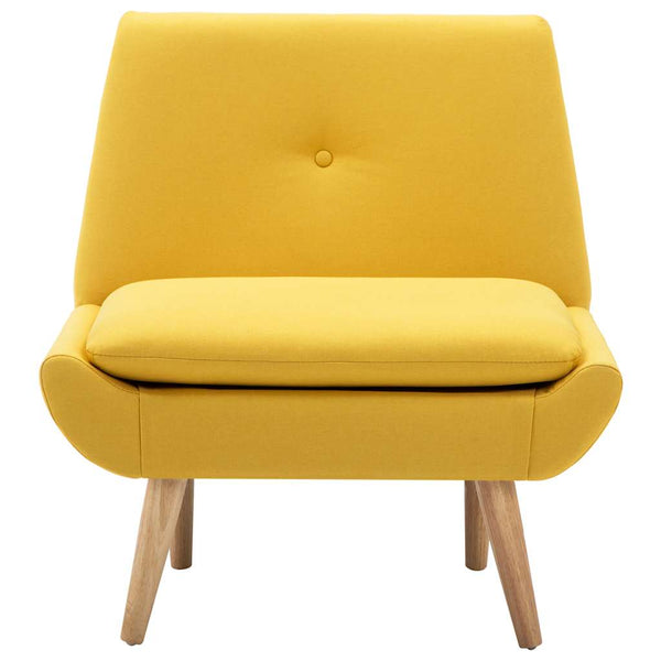 vidaXL Upholstered Chair Yellow Fabric