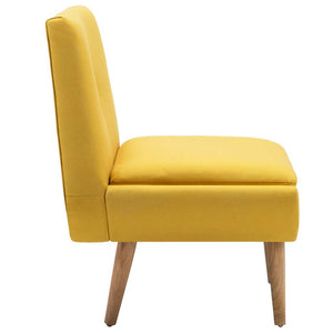 vidaXL Upholstered Chair Yellow Fabric