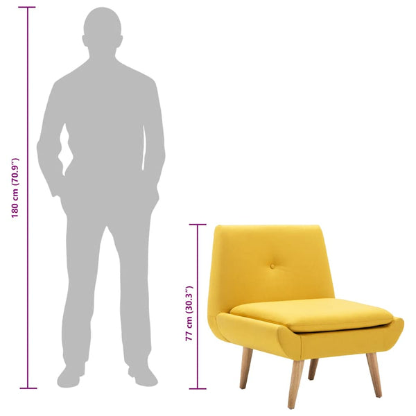 vidaXL Upholstered Chair Yellow Fabric