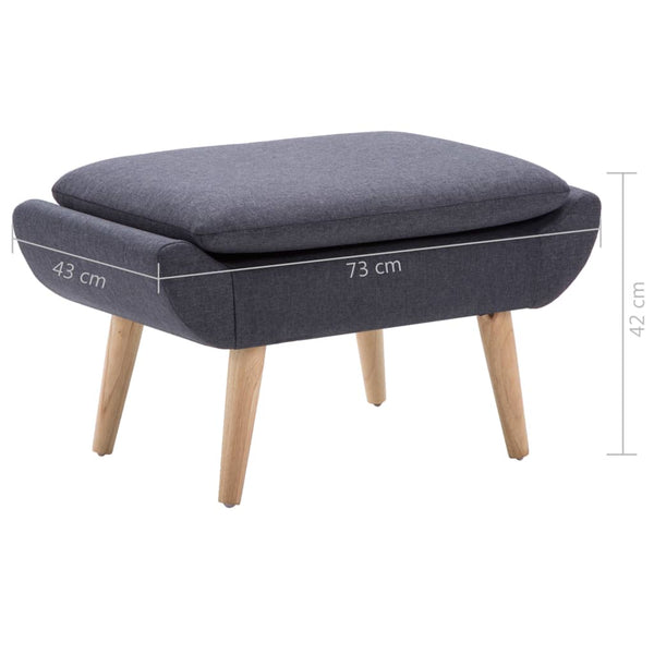 vidaXL Stool Fabric Upholstery 73 x 43 x 42 cm Dark Grey