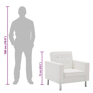 vidaXL Armchair White 75x70x75 cm Faux Leather