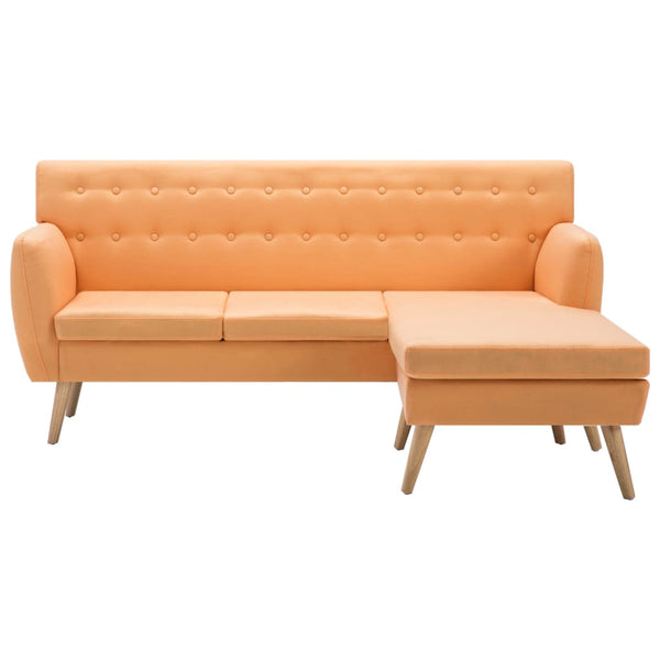 vidaXL L-Shaped Fabric Sofa 171.5x138x81.5 cm Orange