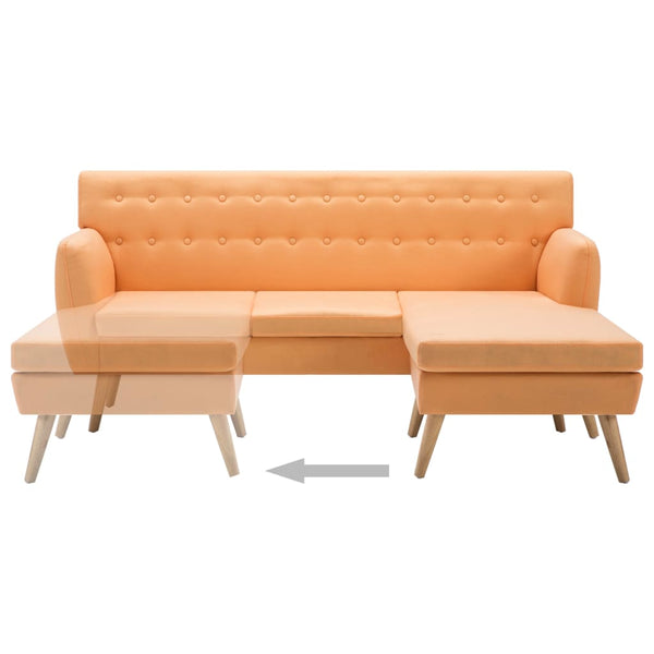 vidaXL L-Shaped Fabric Sofa 171.5x138x81.5 cm Orange
