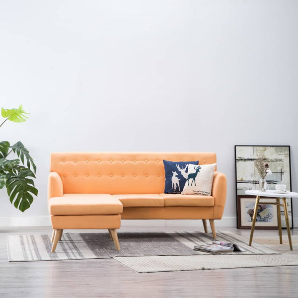 vidaXL L-Shaped Fabric Sofa 171.5x138x81.5 cm Orange